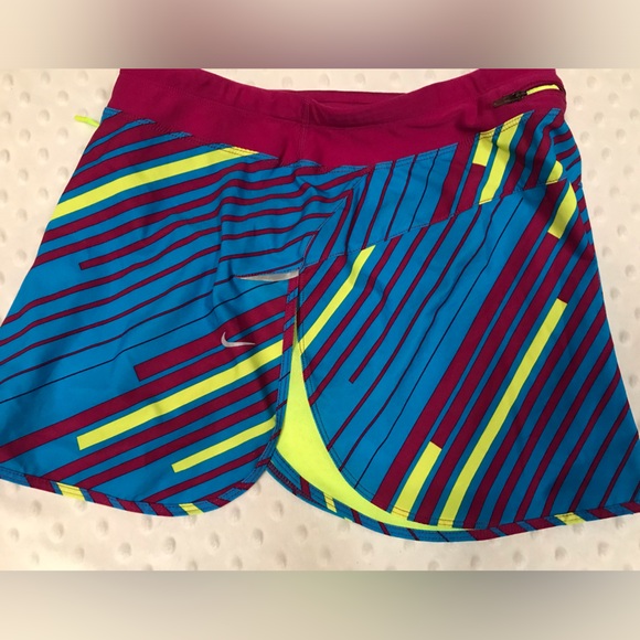 Nike Dri-Fit Colorful Running Skirt Skort, Side Slits W/ Mesh Size M, Zip Pocket - Picture 5 of 8